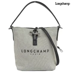 超美品 ロンシャン Longchamp S10159HSG037 ロゾ キャンバス ロゴ 2WAYショルダー バケットバッグ ほぼ未使用