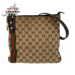 GUCCI グッチ シェリーライン ベージュ ブラウン ゴールド金具 GGキャンバス 144388 ショルダーバッグ ポシェット レディース 601296【中古】