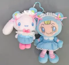 【中古】ぬいぐるみマスコット・ぬいぐるみバッジ シナモロール＆ブルーベリエちゃん マスコットホルダー 「メゾピアノ×サンリオキャラクターズ」