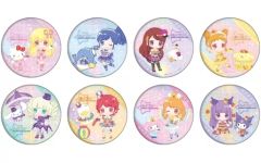 【二手】徽章・別針 全8種套組 「偶像活動!×三麗鷗角色 罐裝徽章 01.迷你角色插畫」