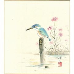 ちょび様予約品、風景画 花の絵 アクリル画 「ねむの木の下で羽を