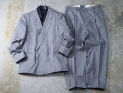 エトロ ETRO リネン スーツ 裏地シルク ストライプ グレージュ 52 背抜
