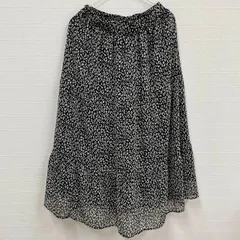 グローブ grove ワールド ロングスカート ヒョウ柄 ティアード M ウエストゴム #RW02