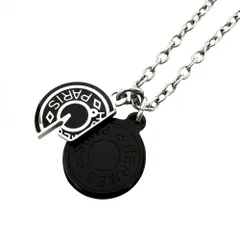 【在庫一掃】 エルメス ネックレス レディース カルーゼル ペンダント サークル アジャスター付き ジュエリー アクセサリー HERMES バッファローホーン    約17.6g【中古品】