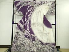 訪問着 辻ヶ花 雪輪 扇 紋意匠 正絹 躾糸付き A125 - メルカリ