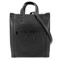 【在庫一掃】 ヴァレンティノ・ガラヴァーニ 2WAY レディース スタッズ VLTNミニトートバッグ ハンドバッグ ショルダーバッグ 斜め掛け Valentino Garavani レザー ブラック 黒 ブラック金具【中古品】