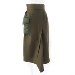 【ドンドン見直し】未使用品 MONCLER モンクレール 21年製 GONNA ポケット付き ロング丈 タイトスカート カーキ系 40 正規品 レディース