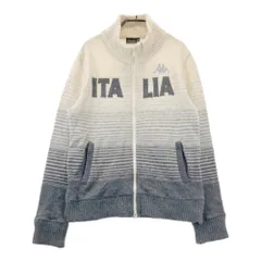 サイズ：M KAPPA GOLF カッパゴルフ  ニット ジップジャケット ボーダー柄 グレー系 [240101319308] ゴルフウェア メンズ ストスト