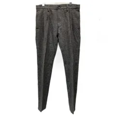 【中古】　BURBERRY BLACK LABEL　スラックス　ウールパンツ　ボトムス　チェック　千鳥格子　ハウンドトゥース　ジップフライ　ツータック　ワンポイント　ブランドロゴ　プレート　古着　/1156のサムネイル