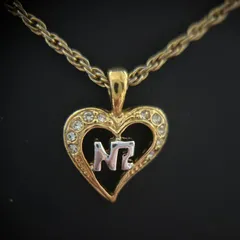 ニナリッチ NINA RICCI ネックレス ハート ラインストーン ゴールド NRロゴ ペンダント レディース　260403003