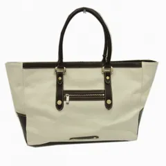 美品 定価47,250円◇Aquascutum キャンバス レザー トートバッグ オフホワイト メンズ レディース アクアスキュータム　