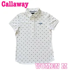 Callaway キャロウェイ 半袖 ロゴ刺繍 ドット柄 速乾性 ストレッチ ポロシャツ M