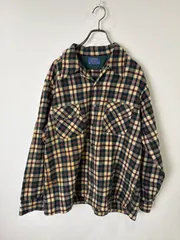S00733｜PENDLETON｜ペンドルトン｜ネルシャツ｜グリーン｜メンズM｜ウール｜チェック柄｜70s｜オープンカラー｜ウールシャツ｜ボードシャツ｜アメカジ｜ストリート｜Y2K｜90S｜古着｜USA古着｜ヴィンテージ｜フォロー割｜今期トレンド