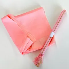 ［7555］帯締め 帯揚げ セット 花鼓文様 金糸 正絹 着物 帯絞め