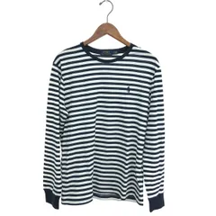 POLO RALPH LAUREN ポロラルフローレン 長袖カットソー サイズ:M ボーダー/ポニー刺繍    ホワイト/ネイビー メンズ / 243001005417