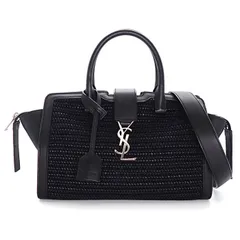 サンローラン SAINT LAURENT ショルダーバッグ ベイビー ダウンタウン カバス 436834 9OB4E 1000 ブラック ラフィア カーフレザー 【中古】