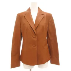 タルボット TALBOTS テーラードジャケット シングル 総裏地 レザー 茶 ブラウン /GV