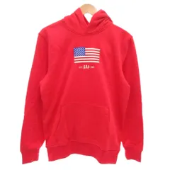 ギャップ GAP タグ付き プルオーバーパーカー フーディ 長袖 アメリカ 国旗 レッド S /FF