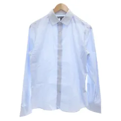 バナナリパブリック BANANA REPUBLIC 長袖シャツ カジュアル 総柄 コットン M 青 ブルー 白 ホワイト /GV