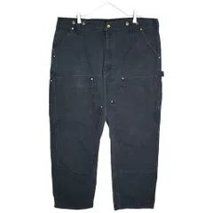 90年代 USA製 Carhartt カーハート ダック ダブルニー ペインターパンツ 大きいサイズ ブラック(メンズ W40 L30)中古 古着 X7264