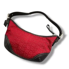 美品 COACH コーチ SOHO シグネチャー ホーボー ハンドバッグ ワンショルダーバッグ レッド 赤 Y2K Vintage