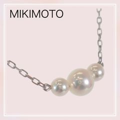 ミキモト✨K14】あこや真珠 ネックレス ペンダント バー パール 5珠 