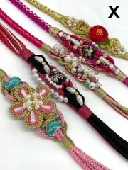 振袖用帯締め 新品未使用品 大きめ飾り付き 5本おまとめ出品 正絹 ｘ