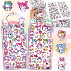 【新品】 TattiOut 2026年新型更新中 シール ぷくぷく 2枚 中実【改良を重ねた 10種類以上】ぷっくり 立体 デコシール 3D ごほうび ステッカー うるつや 手帳デコ キラキラ 推し活デコ 女の子 子供 プレゼント 可愛い 人気 TO24F 1