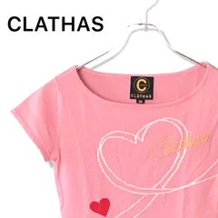 CLATHAS クレイサス ハート 刺繍 半袖ニット 38 M ピンク 羊毛 ウール100% サマーセーター ゴールドロゴ ボートネック 東京ブラウス 上品 エレガント フェミニン 婦人服 トップス レディース 120TYのサムネイル