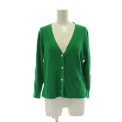 アマカ AMACA カーディガン 38 緑 グリーン Vネック 長袖 リブ編み トップス /PP ■GY60
