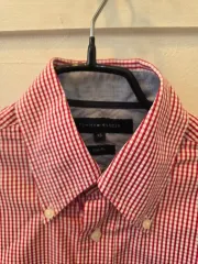 トミーヒルフィガー レッド ギンガムチェック シャツ XS スリムフィット