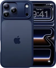 【米軍MIL新規格・指紋防止】CASEKOO iPhone 17 Pro Max 用 ケース 耐衝撃 滑り止め 指紋防止 米軍MIL規格 マット仕上げ ストラップホール付き カバーセット ワイヤレス充電対応 アイフォン 17 プロマックス 用 (ブルー)