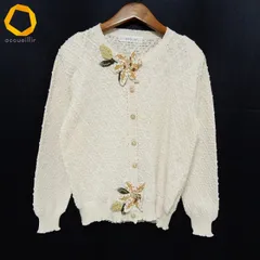 #akc カネコイサオ KANEKO ISAO カーディガン 生成 ニット 花モチーフ レディース [970365]のサムネイル