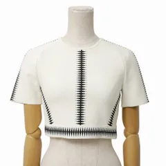 ■美品■Alexander McQueen アレキサンダーマックイーン カットソー サイズXS ショート クロップド ジャージー 半袖 イタリア製 ブランド古着【中古】20260403/RA8681のサムネイル