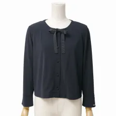 ■美品■FOXEY NEW YORK フォクシー ニューヨーク ブラウス サイズ40 ジャージー カーディガン ボウタイリボン ブランド古着【中古】20260403/RA8685のサムネイル