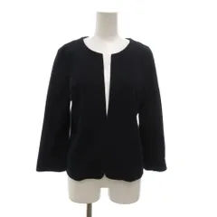 ナチュラルビューティーベーシック NATURAL BEAUTY BASIC ジャケット M 紺 ネイビー ノーカラー 長袖  /NU ■GY58