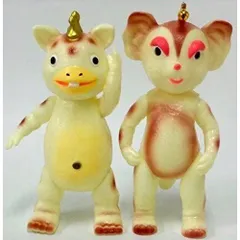 イヌクマ 2000年記念限定 スタンダードソフビ ブースカ＆チャメゴン 蓄光タイプ