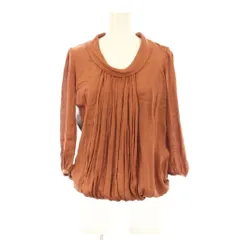 ユナイテッドアローズ A DAY IN THE LIFE UNITED ARROWS シャツ ブラウス S オレンジ ドレープネック ギャザーデザイン 長袖 /LP ■GY60