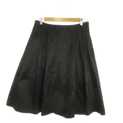 ローラアシュレイ LAURA ASHLEY スカート 40 黒 ブラック ドット柄 Aライン ミディ丈 /MN36 ■GY58