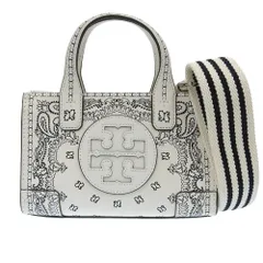 タグ付未使用 トリーバーチ Tory Burch 22SS 2022年商品 75264 ELLA MICRO TOTE エラ レザー 2way クロスボディ ハンドバッグ ホワイト レディース 旅
