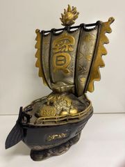 KANRIN MARU 1860 金属製 帆船模型 置物金色昭和レトロ金運ＵＰ KANRIN MARU 1860 金属製 帆船模型 置物金色昭和レトロ金運UP - メルカリ
