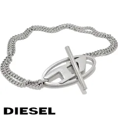 【新品】ディーゼル ブレスレット 二連ブレス オーバルＤ メンズ アクセサリー ステンレス シルバーカラー ファッション プレゼント DIESEL DX1535040