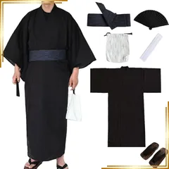 【新品】 [HOHO AYUMU] 浴衣セット メンズ 【6点セット】【J柄】【Lサイズ】 1