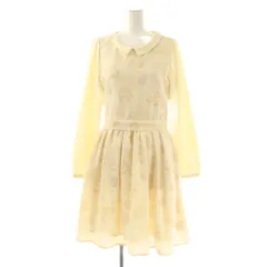 マジェスティックレゴン MAJESTIC LEGON ワンピース ひざ丈 Ｆ アイボリー 花柄 ラウンドカラー 長袖 /DF ■ECB001