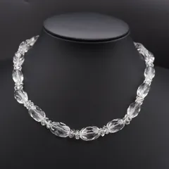 S646 水晶 SILVER刻印 ネックレス デザインカット シルバー