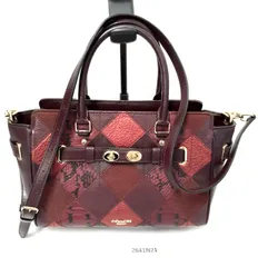 【2641N21】コーチ COACH  ブレイク キャリーオール 25 パッチワーク レザー 2WAY 中古