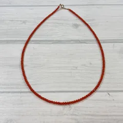 【塩】K18留め具 赤珊瑚 珊瑚 ネックレス 約41cm【23247SK】D03