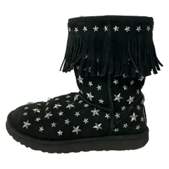 UGG(アグ) ショートブーツ 24 レディース - 3044 黒 JIMMYCHOO/スタッズ/フリンジ ムートン