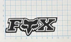 FOX ロゴ マーク 縁取り型【のりもの ロゴ マーク ワッペン 刺繍 アイロンワッペン】