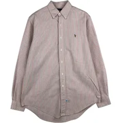 古着 ラルフローレン Ralph Lauren マルチストライプ 長袖 ボタンダウンストライプシャツ レディースXL相当/eaa631833